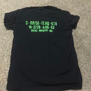 Diesel Black T-Shirt with Green Print